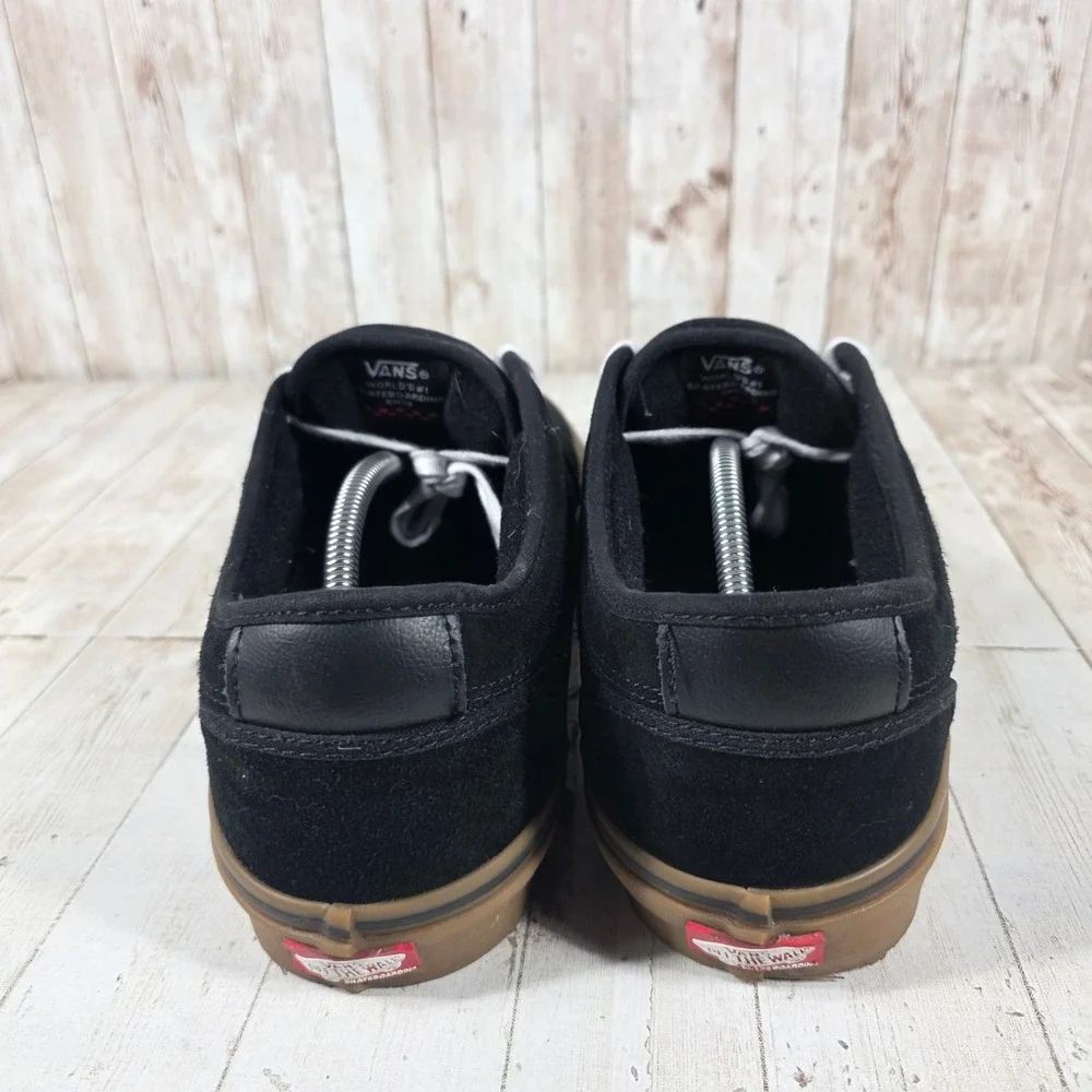Vans Atwood Mens 13 Black Gum Sole Low Top Skate Shoes Canvas Suede Sneakers‎